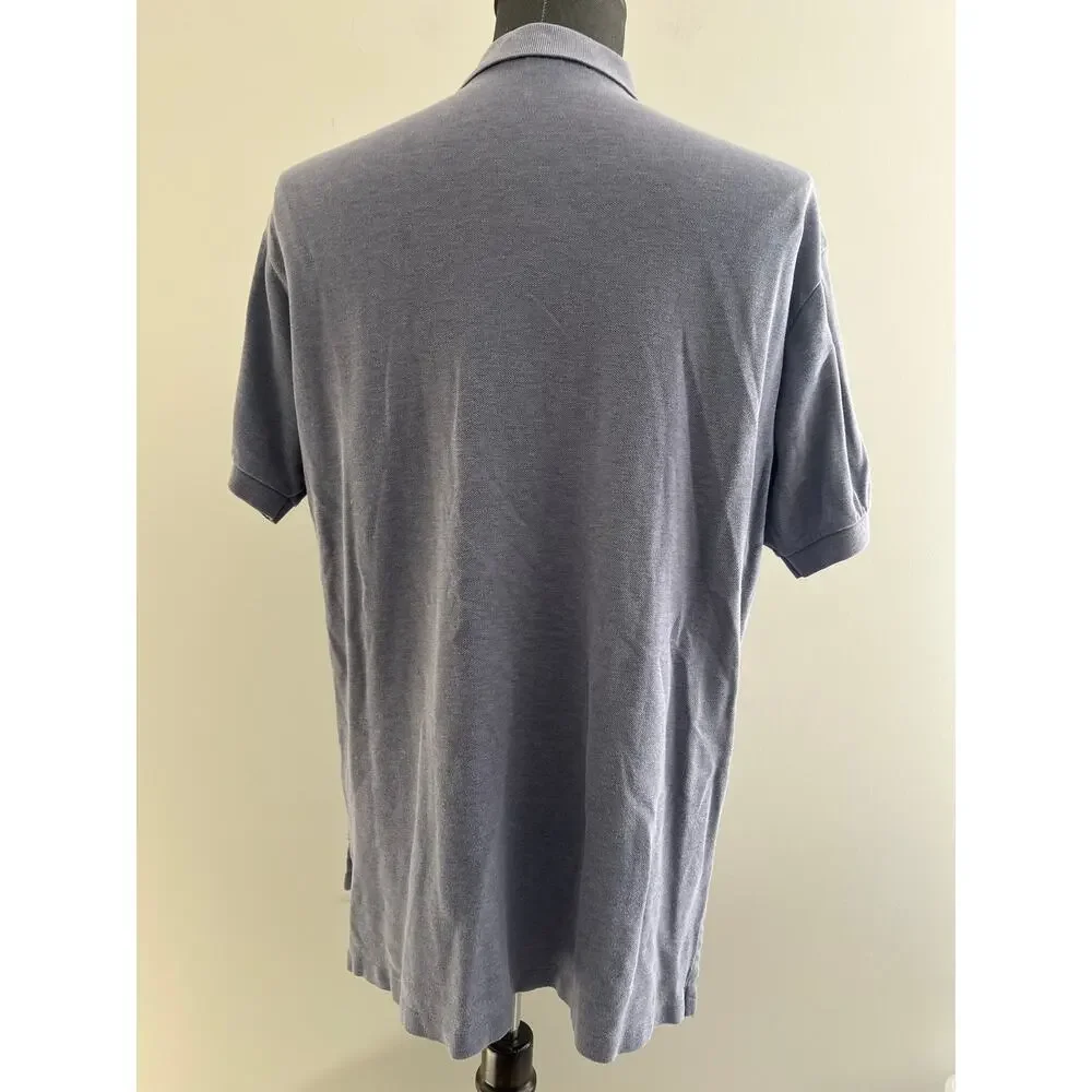 Polo Ralph Lauren 100% Pique Cotton Collared Shirt Slate Blue Size Large SG